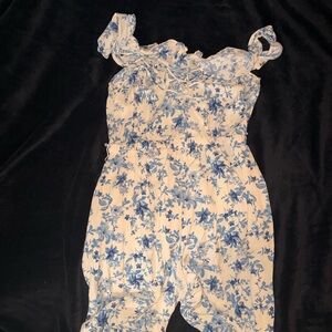 White & Cream Floral Romper